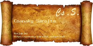 Csanaky Sarolta névjegykártya